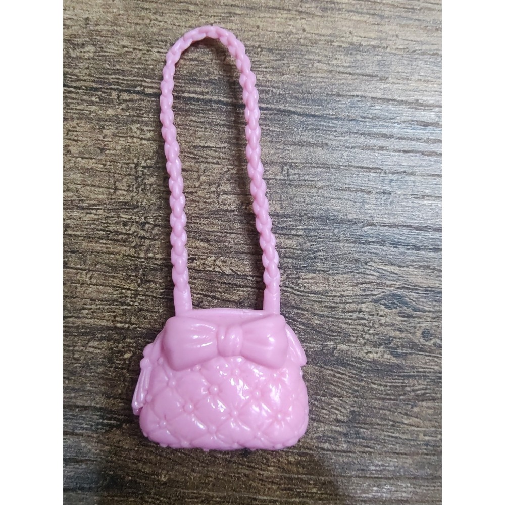 Barbie Doll Light Pink Quilted Purse Shoulder Bag Bow Detail Z35